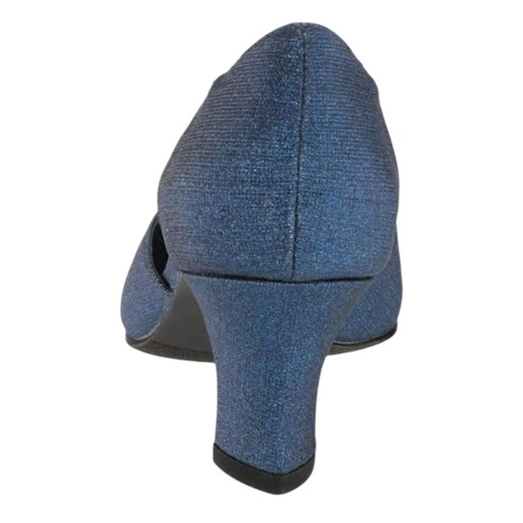 Easy Street Women's Navy Blue Glitter Heel Size 8.5 New - Picture 4 of 12